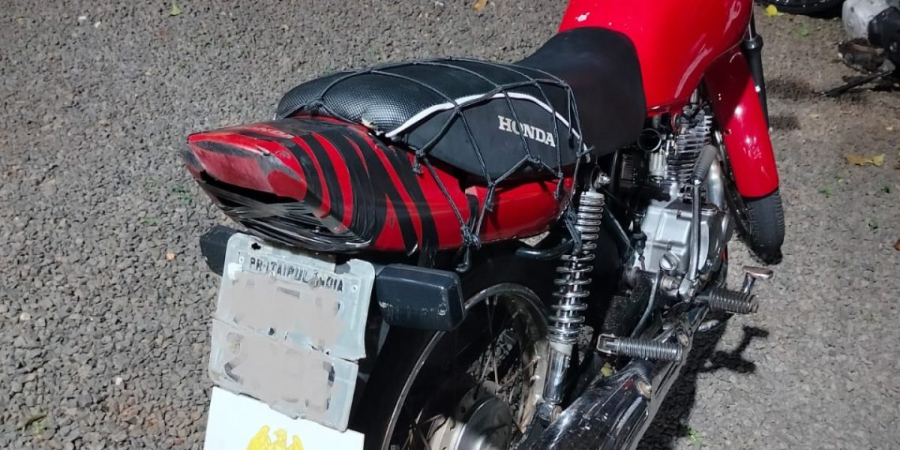 Polícia Militar de Itaipulândia apreende motocicleta por irregularidades e condutor não habilitado