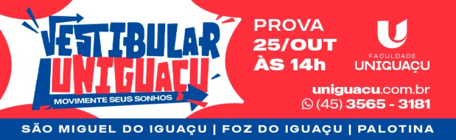 Faculdade UNIGUAÇU abre inscrições para o Vestibular em três cidades da região